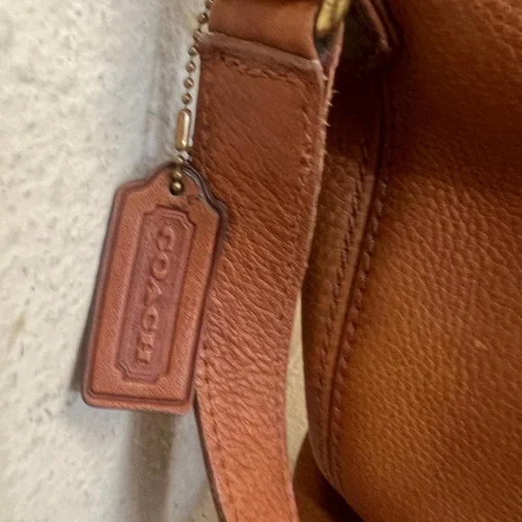 COACH Duffle Bag Brown Vintage Crossbody Shoulder Bag Pebble Leather Made In USA - Picture 3 of 15